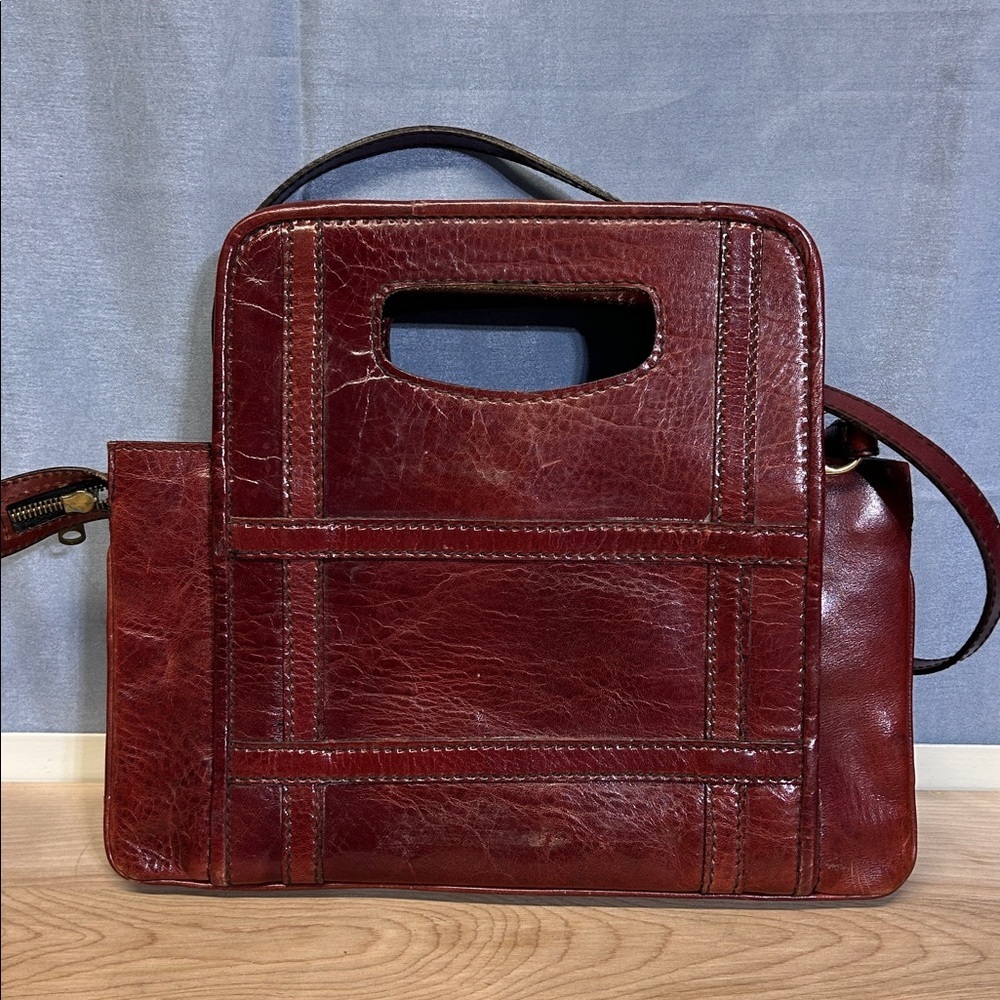 Vintage IGOR style Luxurious Brown Red Leather Bag - Picture 5 of 7